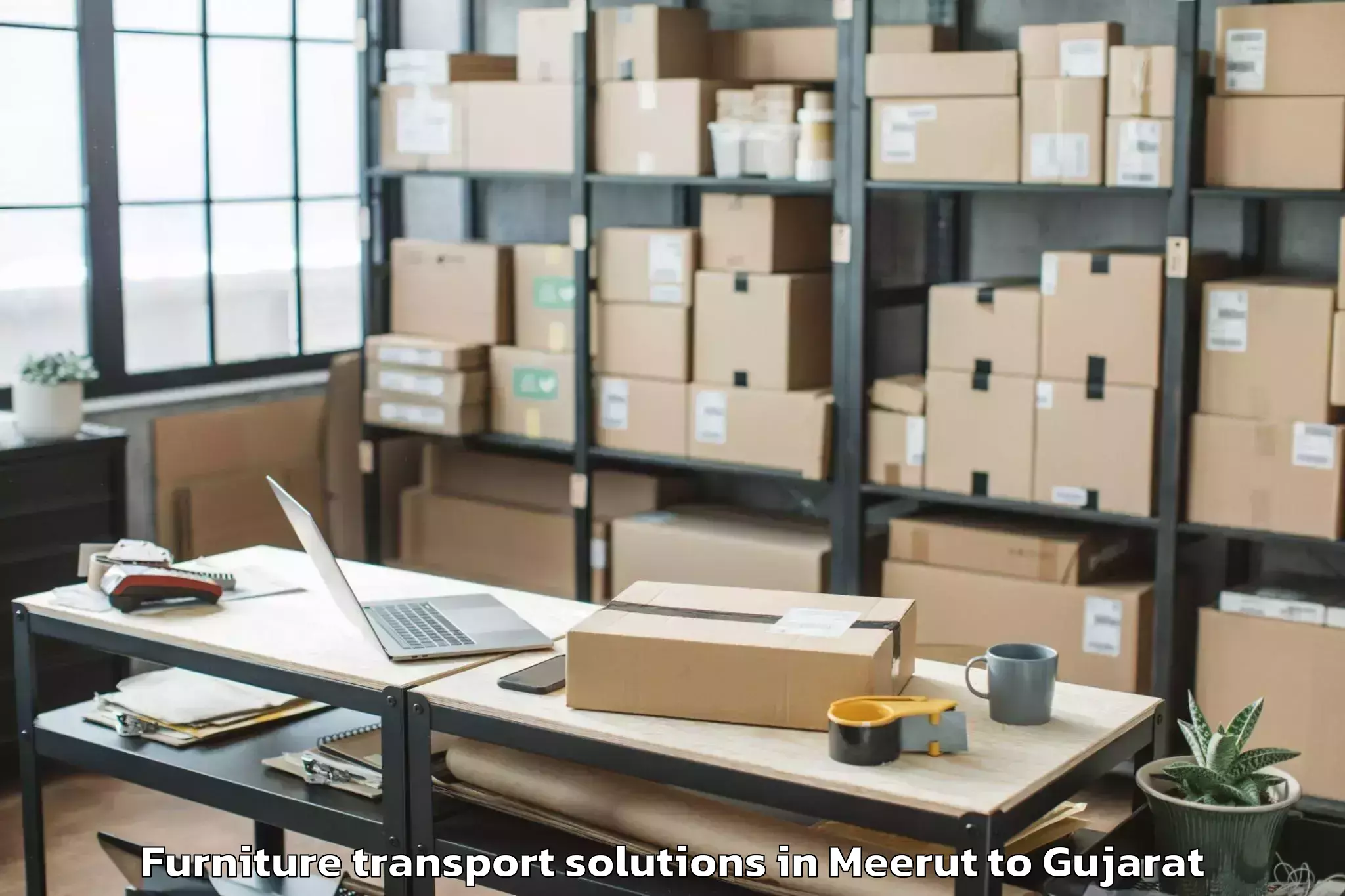 Expert Meerut to Navrangpura Furniture Transport Solutions